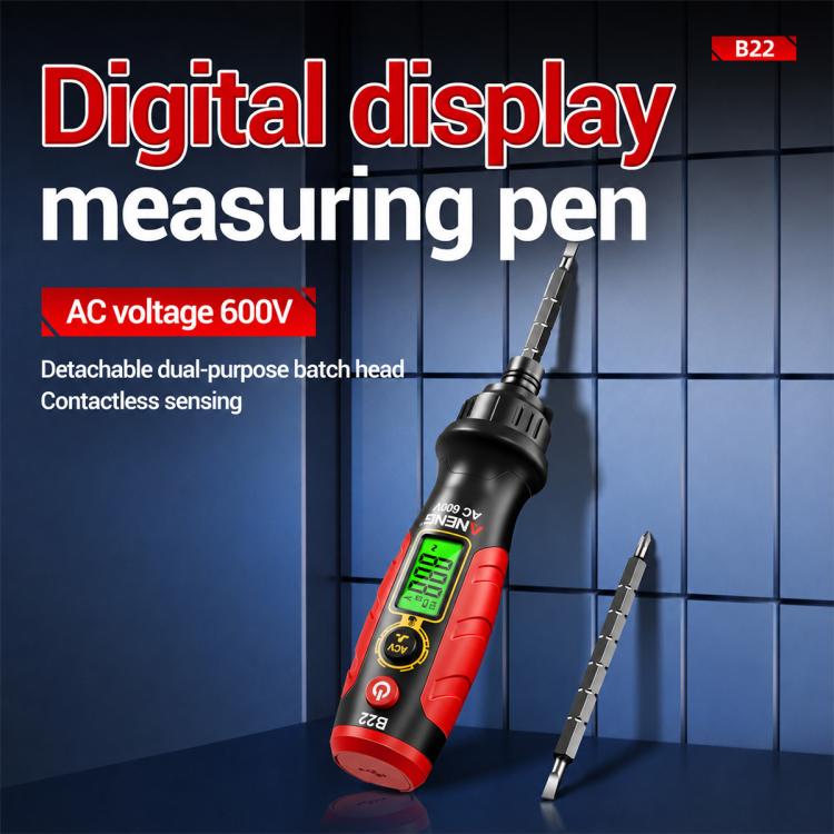 ANENG B22 Digital Display Ratchet Screwdriver Non-Contact Voltage Tester