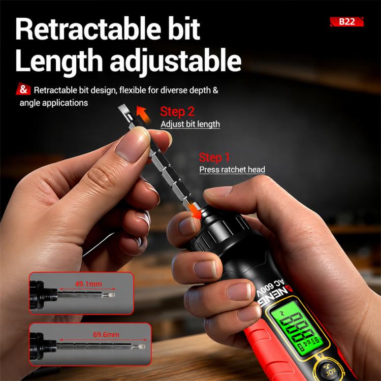 ANENG B22 Digital Display Ratchet Screwdriver Non-Contact Voltage Tester