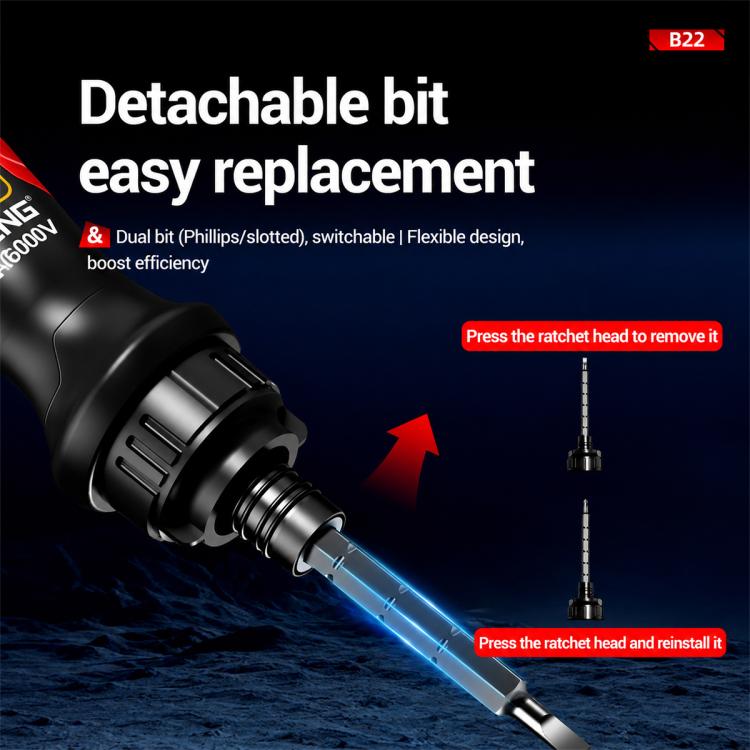 ANENG B22 Digital Display Ratchet Screwdriver Non-Contact Voltage Tester