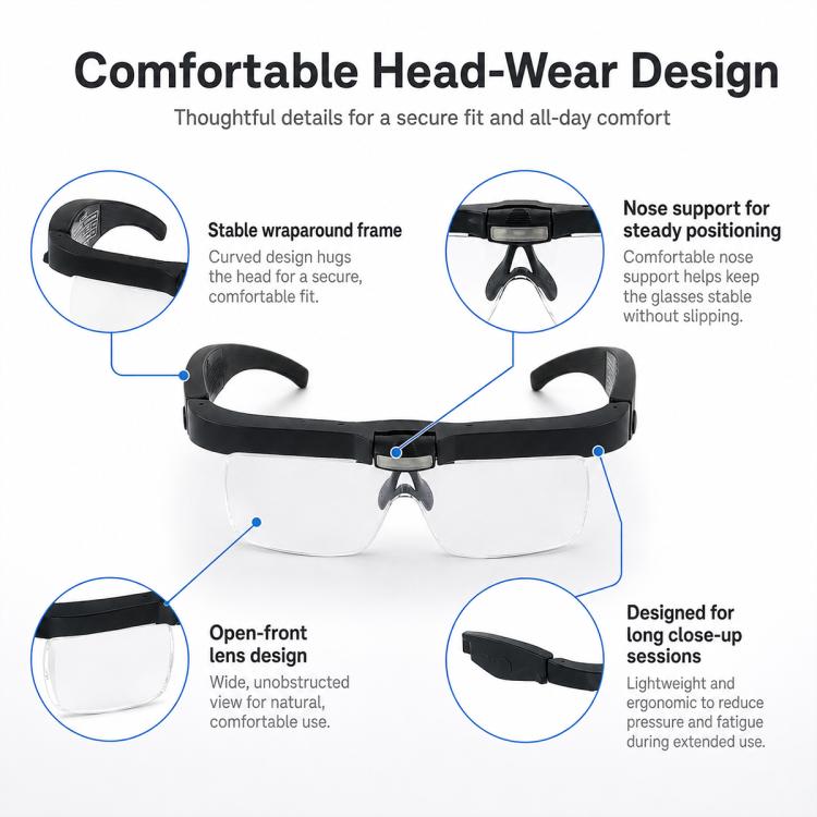 12539DC1 USB Rechargeable Head-Mounted LED Magnifier, 12539DC1