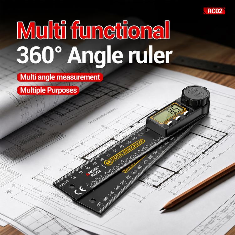 ANENG High Precision Digital Display Angle Ruler, Plastic, Upgraded