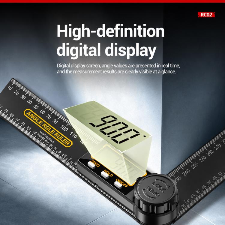 ANENG High Precision Digital Display Angle Ruler, Plastic, Upgraded