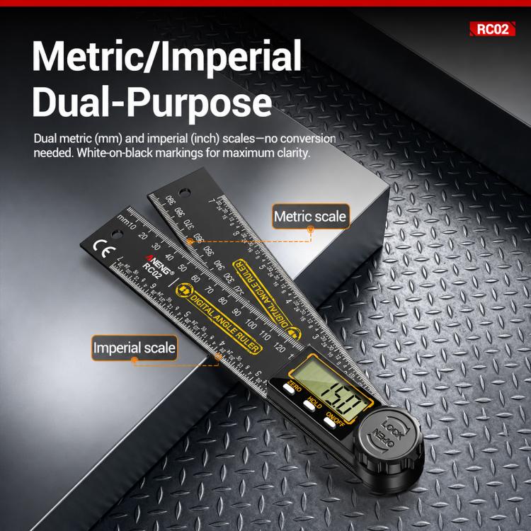 ANENG High Precision Digital Display Angle Ruler, Plastic, Upgraded
