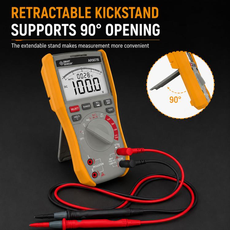 SMART SENSOR AR907B 2-in-1 High-Precision Digital Multimeter Insulation Resistance Tester, AR907B