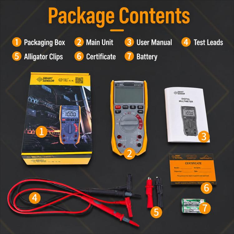 SMART SENSOR AR907B 2-in-1 High-Precision Digital Multimeter Insulation Resistance Tester, AR907B