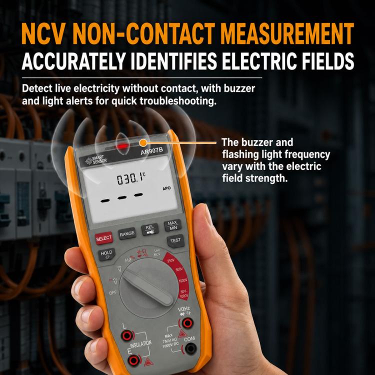 SMART SENSOR AR907B 2-in-1 High-Precision Digital Multimeter Insulation Resistance Tester, AR907B