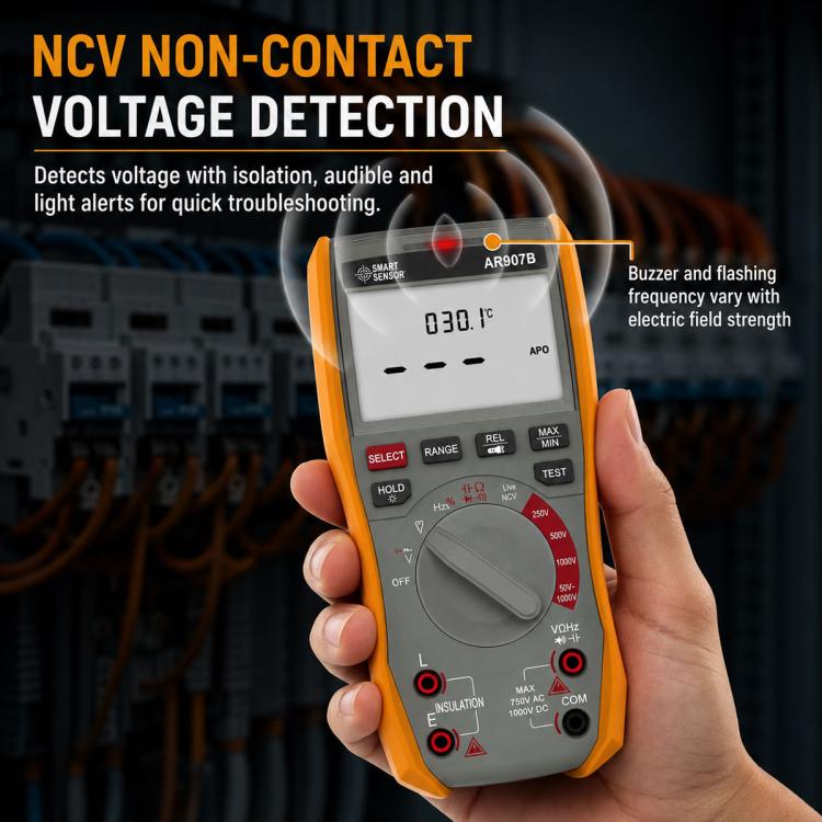 SMART SENSOR AR907B 2-in-1 High-Precision Digital Multimeter Insulation Resistance Tester, AR907B