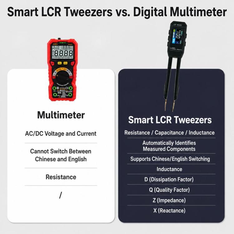 SMART SENSOR AR101A Digital Tweezers LCR Tester SMD Component Test Tweezers