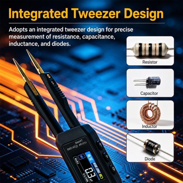 SMART SENSOR AR101A Digital Tweezers LCR Tester SMD Component Test Tweezers