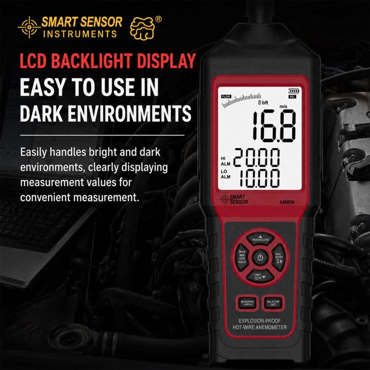 SMART SENSOR AM866 High-Precision Handheld Thermal Anemometer, AM866