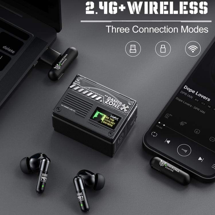 ONIKUMA TX602 Tri-mode Wireless Bluetooth ANC+ENC Noise Reduction Earphone, TX602