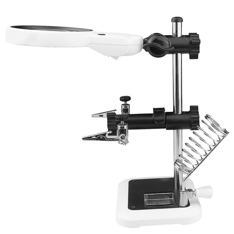 16129-AC Desktop Multi-functional Auxiliary Clip USB Magnifier with LED Light