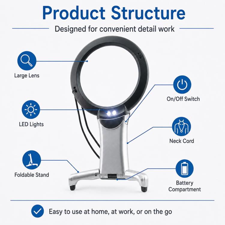 11B-1 Hanging / Desktop Dual-Use Magnifying Glass For Seniors with LED Light