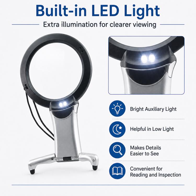 11B-1 Hanging / Desktop Dual-Use Magnifying Glass For Seniors with LED Light