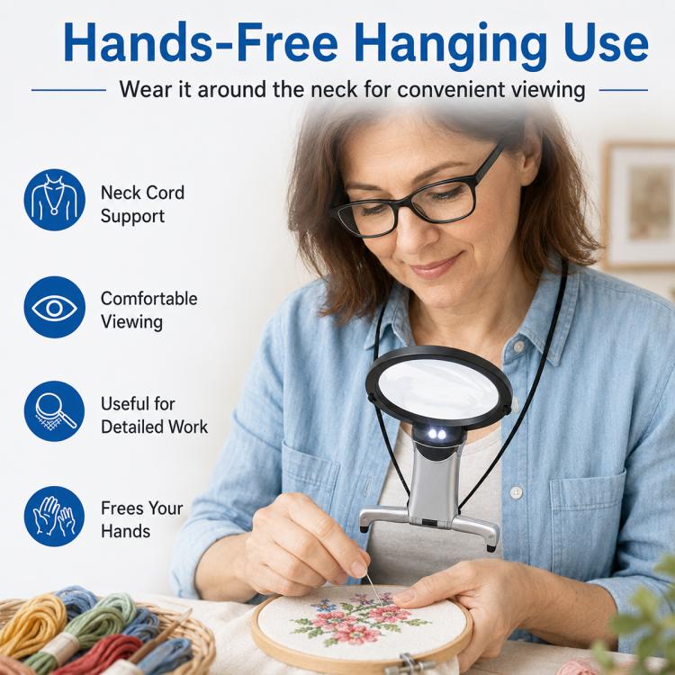 11B-1 Hanging / Desktop Dual-Use Magnifying Glass For Seniors with LED Light