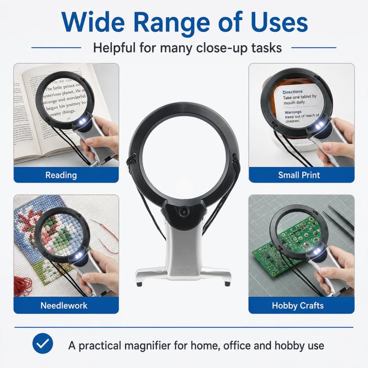 11B-1 Hanging / Desktop Dual-Use Magnifying Glass For Seniors with LED Light