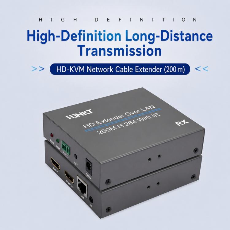 NK-E200 HDMI-Compatible 200m Network Cable Extender, AU Plug, EU Plug, UK Plug, US Plug