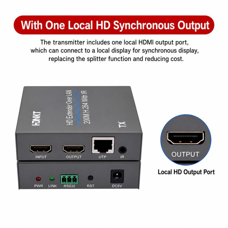 NK-E200 HDMI-Compatible 200m Network Cable Extender, AU Plug, EU Plug, UK Plug, US Plug