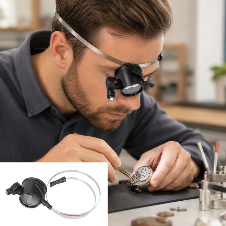 13B-A Head-Mounted Miniature Watch Repair Magnifying Glasses with LED Light