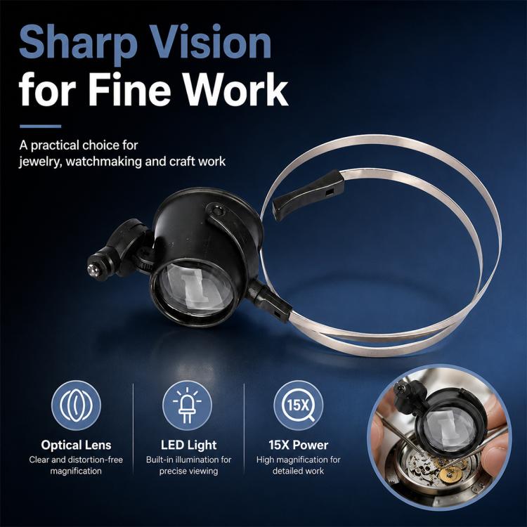 13B-A Head-Mounted Miniature Watch Repair Magnifying Glasses with LED Light