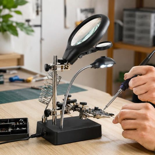16129-C1 Desktop Welding Repair Stand Magnifying Glass with LED Light, 16129-C1