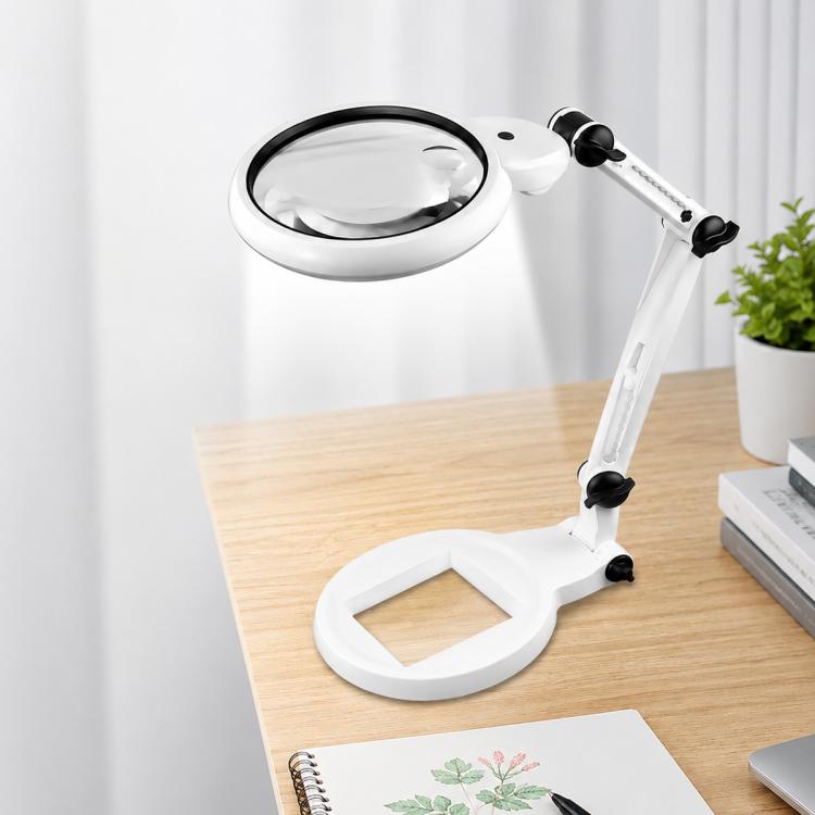 3B-1G Folding Desktop Repair Magnifier with LED Light