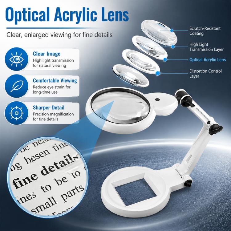 3B-1G Folding Desktop Repair Magnifier with LED Light