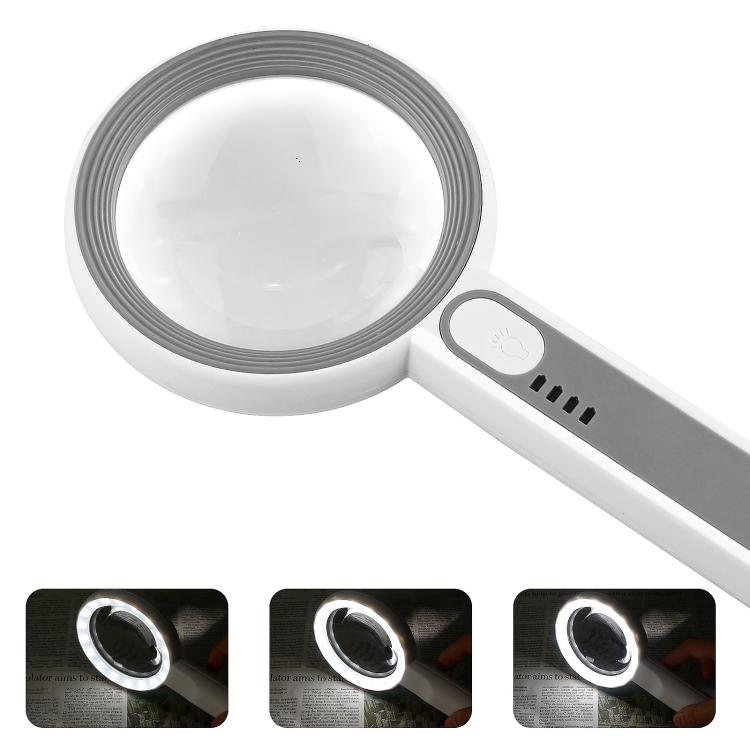 Handheld Multi-magnification Magnifying Glass with Touch LED Light, 3710C, 5012C, 7518C
