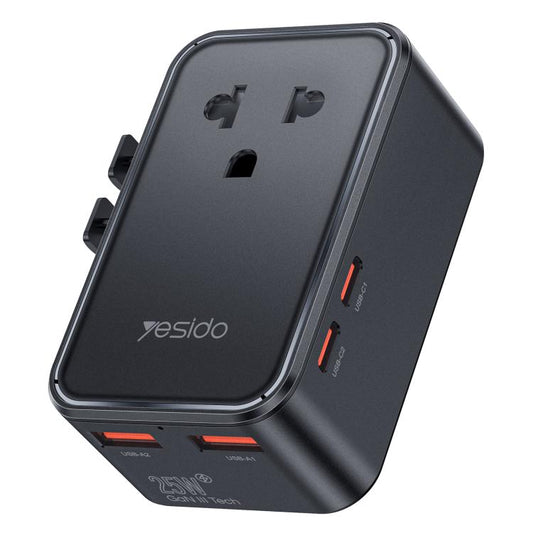 Yesido MC47 4-Port 25W GaN Fast Charger Universal Travel Adapter, MC47
