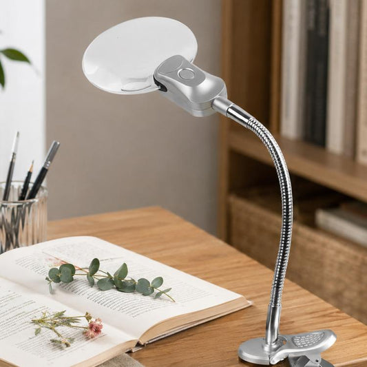 4B-4 Desktop Metal Universal Flexible Magnifying Glass with LED Light