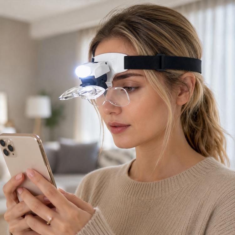 9892C2 Head-Mounted Electronic Repair Magnifying Glass with LED Light, 9892C2