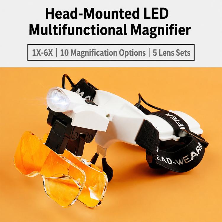 9892C2 Head-Mounted Electronic Repair Magnifying Glass with LED Light, 9892C2