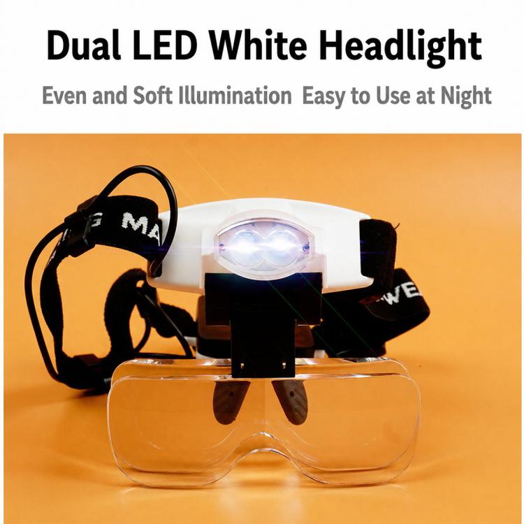 9892C2 Head-Mounted Electronic Repair Magnifying Glass with LED Light, 9892C2