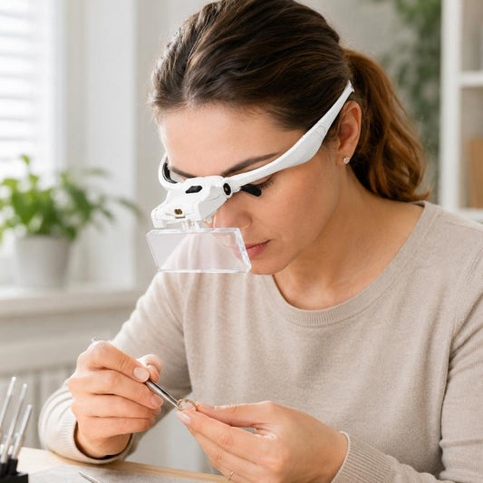 9892BP Headband Interchangeable Lenses Magnifier with LED Light, 9892BP