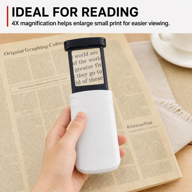 94535 Portable Rectangular Folding Pull-out Magnifying Glass with LED Light