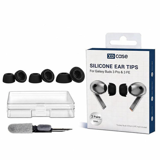 XDcase 3 Pairs Silicone Ear Tips Kit, S/M/L Size, Cleaning Brush Color Random, For Galaxy Buds3 Pro / 4 Pro / 3 FE