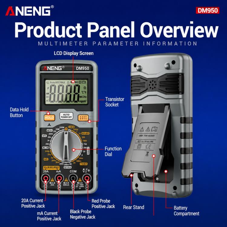 ANENG DM950 Full Range Anti-Burning Digital Multimeter, DM950