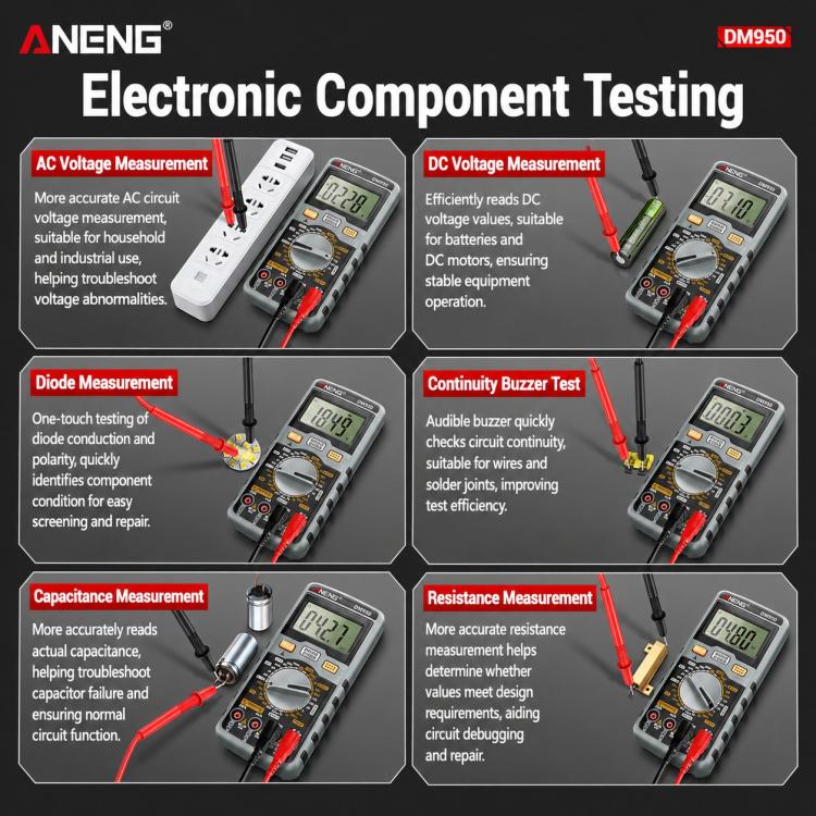 ANENG DM950 Full Range Anti-Burning Digital Multimeter, DM950