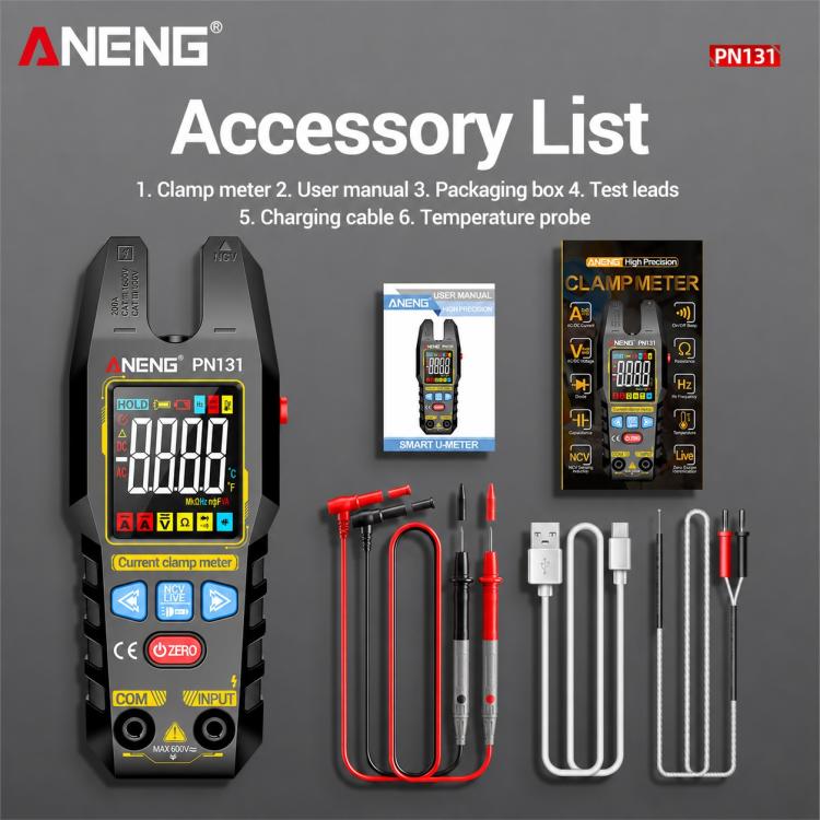 ANENG PN131 AC/DC Clamp-on Multifunction Digital Multimeter, PN131