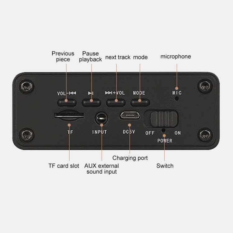 W5C Subwoofer Wooden Clock Bluetooth Speaker, Support TF Card & 3.5mm AUX, Brown Wood, Yellow Wood