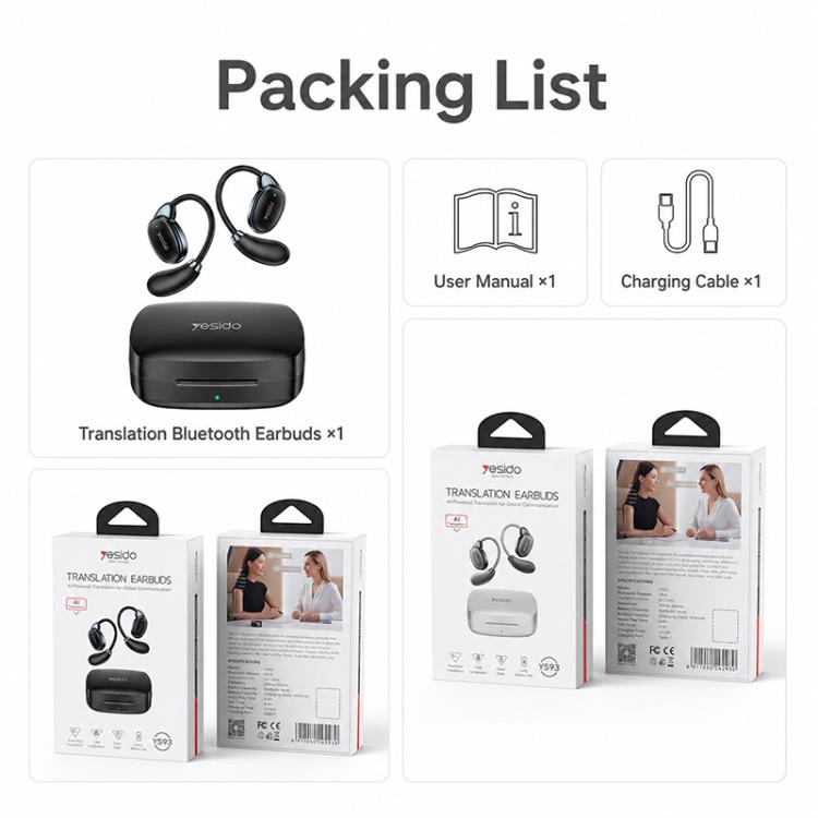 Yesido YSP33 AI Translate OWS Wireless Earphones