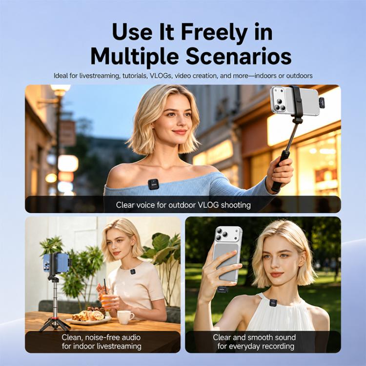 Yesido KR26 Standard Noise Reduction Wireless Lavalier Microphone with 8 Pin Receiver