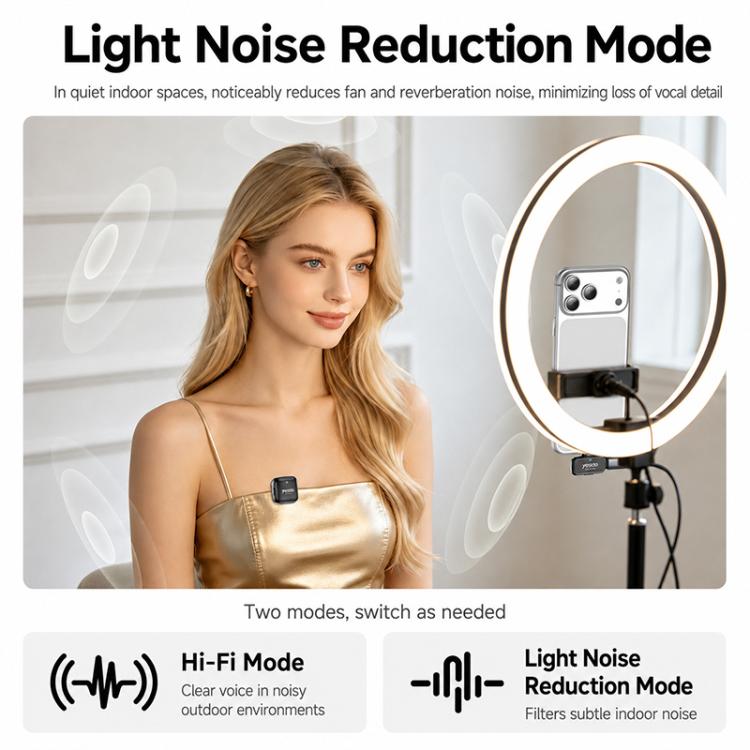 Yesido KR27 Standard Noise Reduction Wireless Lavalier Microphone with Type-C Receiver