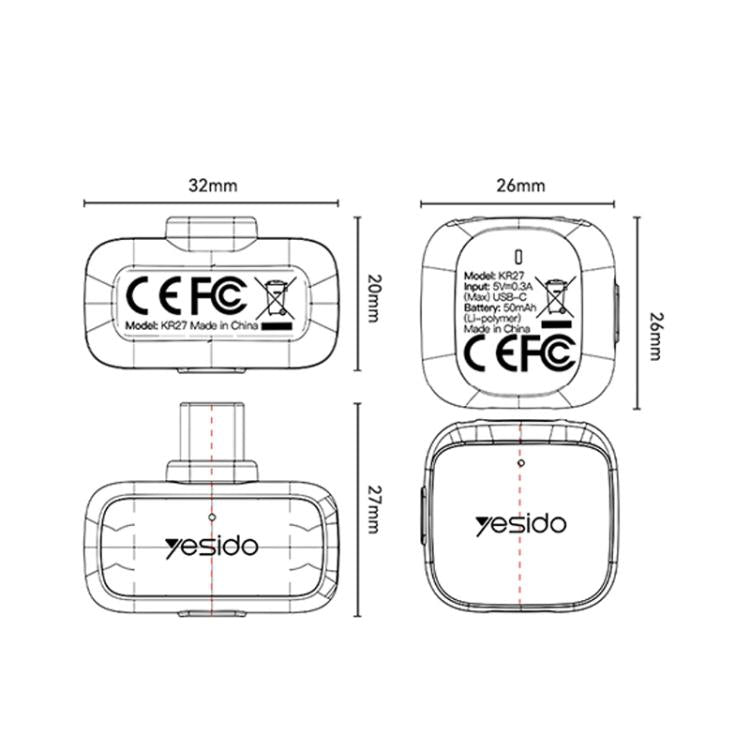Yesido KR29 1 to 2 Standard Noise Reduction Wireless Lavalier Microphone with Type-C Receiver