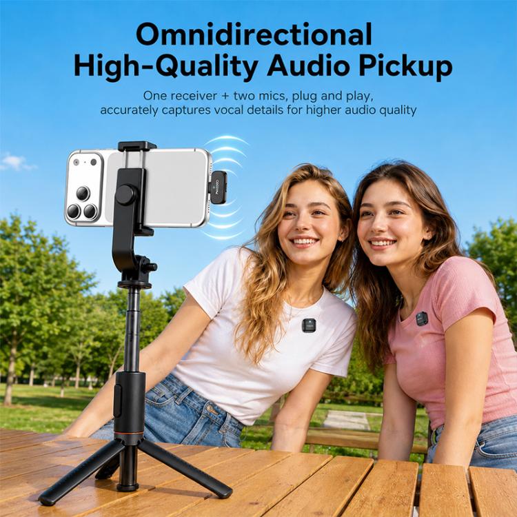 Yesido KR29 1 to 2 Standard Noise Reduction Wireless Lavalier Microphone with Type-C Receiver
