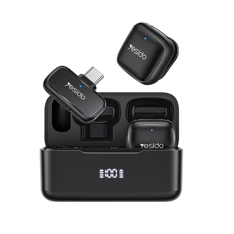 Yesido KR31 1 to 2 Wireless Lavalier Microphone Type-C Receiver with Charging Box