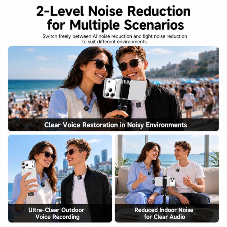 Yesido KR31 1 to 2 Wireless Lavalier Microphone Type-C Receiver with Charging Box