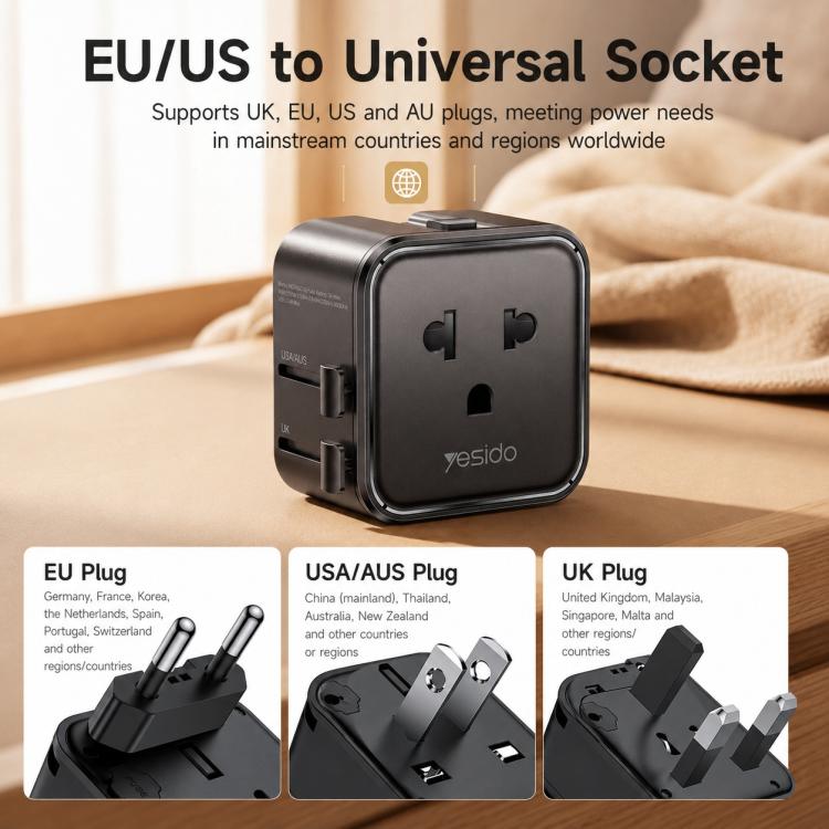 Yesido MC46 Portable Universal Travel Adapter, MC46
