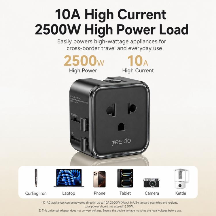 Yesido MC46 Portable Universal Travel Adapter, MC46