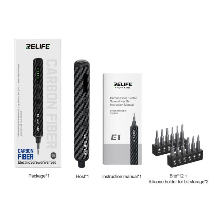 RELIFE E1 Powerful Carbon Fiber Electric Screwdriver Set